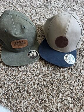 Binky Bro Infant hats Two Adjustable Canvas Baseball Caps - Olive Green & Khaki